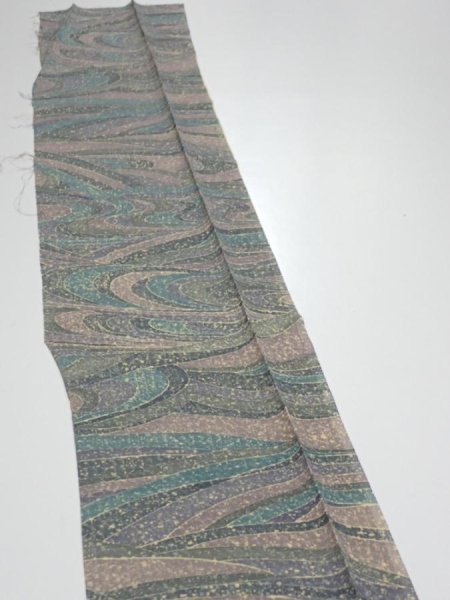 Photo3: 1R07z50  Japanese Kimono Silk  FABRIC Stream Gray 62.2x7.3 (3)