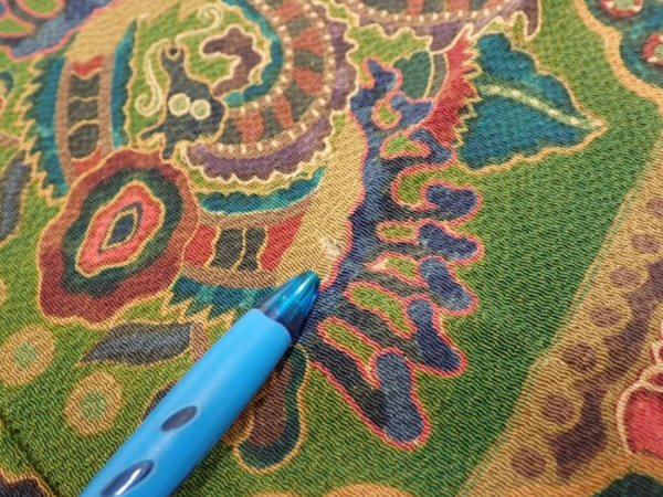 Photo6: 1R04z120  Japanese Kimono Crepe Silk  FABRIC Dragon, Phoenix  66.1x14.4 (6)