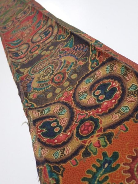 Photo1: 1R08z60  Japanese Kimono Crepe Silk  FABRIC Dragon, Phoenix  58.3x7.7 (1)