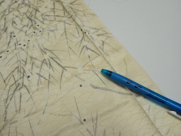 Photo6: 1R04z80  Japanese Kimono Silk  FABRIC Branch Lemon white 64.6x14.0 (6)