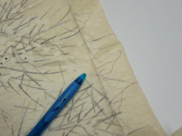 Photo7: 1R04z80  Japanese Kimono Silk  FABRIC Branch Lemon white 64.6x14.0 (7)