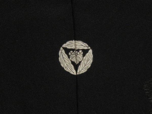 Photo5: 5013T04z490 Vintage Japanese Kimono Silk URUSHI HAORI Flowers Black (5)