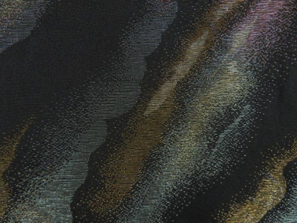 Photo4: 5013T08z680 Vintage Japanese Kimono Silk HAORI  Black (4)