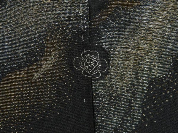 Photo5: 5013T08z680 Vintage Japanese Kimono Silk HAORI  Black (5)