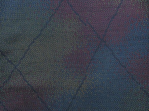 Photo6: 5013T10z770 Vintage Japanese Kimono Silk TSUMUGI  Dark navy (6)