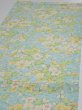 Photo3: 1S02z50  Japanese Kimono Silk  FABRIC Sakura branch Light blue 42.9x14.0 (3)