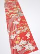 Photo2: 1W07z40  Japanese Kimono Silk  FABRIC Plum blossom Red 57.5x7.5 (2)