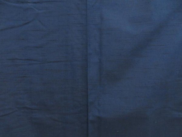 Photo3: 5019T07z960 Vintage Japanese Kimono Silk Men's  Plain Navy (3)