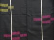 Photo5: 5019T09z570 Antique Japanese Kimono Silk TSUMUGI Kasuri Black (5)