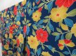 Photo2: 5019T11z990  Japanese Kimono Crepe Silk KOMON Flower Navy (2)