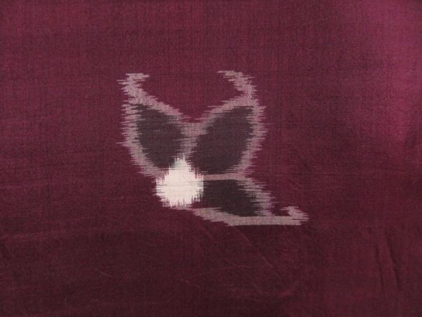 Photo6: 5025T13z670 Vintage Japanese Kimono Silk MEISEN KOMON Flower Dark grape (6)