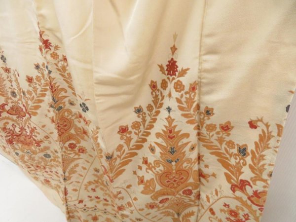 Photo4: 5027T04z1130 Vintage Japanese Kimono Silk TSUKESAGE Flower Peach (4)