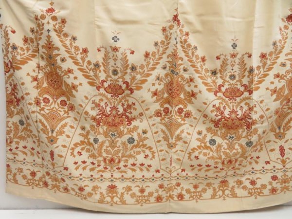 Photo5: 5027T04z1130 Vintage Japanese Kimono Silk TSUKESAGE Flower Peach (5)