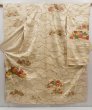 Photo1: 5027T10z1040 Vintage Japanese Kimono Silk FURISODE Chrysanthemum Light cream (1)