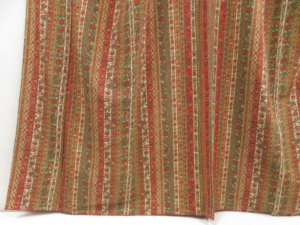 Photo3: 5027T11z980  Japanese Kimono Crepe Silk KOMON Flowers Yellow ochre (3)