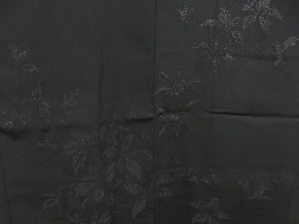 Photo1: 5105T01z510 Vintage Japanese Kimono Silk HAORI Flower Black (1)