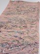 Photo3: 1T01z70  Japanese Kimono Crepe Silk  FABRIC Edo era Pink 42.9x14.6 (3)