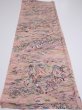 Photo5: 1T01z70  Japanese Kimono Crepe Silk  FABRIC Edo era Pink 42.9x14.6 (5)