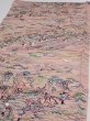 Photo3: 1T02z70  Japanese Kimono Crepe Silk  FABRIC Edo era Pink 42.9x14.6 (3)