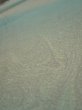 Photo4: 1T05z90  Japanese Kimono Silk  FABRIC Suminagashi Cyan 68.1x14.6 (4)