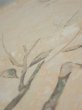 Photo4: 1T01z60  Japanese Kimono Silk  FABRIC Suminagashi Off-white 41.3x14.4 (4)
