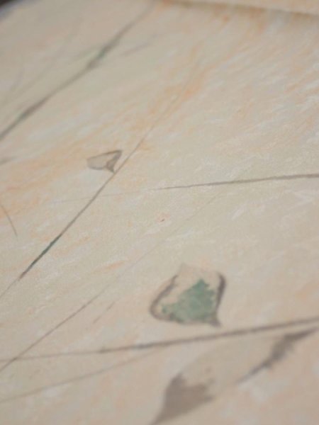 Photo4: 1T07z40  Japanese Kimono Silk  FABRIC Suminagashi Off-white 58.3x7.5 (4)