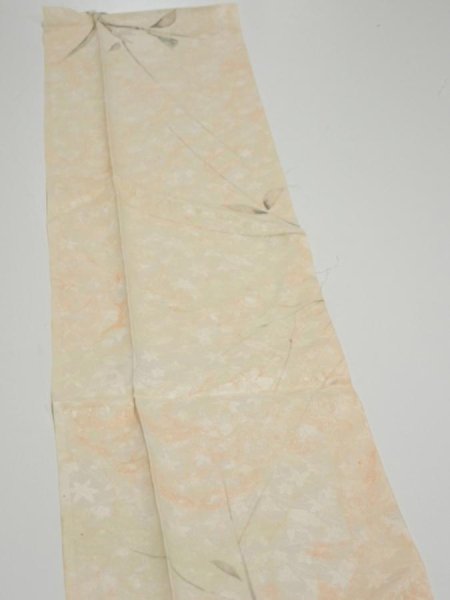 Photo3: 1T10z30  Japanese Kimono Silk  FABRIC Suminagashi Off-white 37.0x6.9 (3)