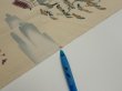 Photo6: 1T04z90  Japanese Kimono Silk  FABRIC Edo era Sand beige 64.2x13.8 (6)
