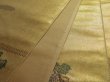 Photo2: 5114Y02z770  Japanese Kimono Silk FUKURO OBI Crane Gold 174.8x12.2 (2)