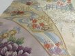 Photo6: 5114Y03z1200  Japanese Kimono Silk FUKURO OBI Flower cart Silver 171.7x12.2 (6)