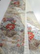 Photo7: 5114Y03z1200  Japanese Kimono Silk FUKURO OBI Flower cart Silver 171.7x12.2 (7)