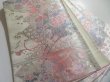 Photo1: 5114Y04z990  Japanese Kimono Silk FUKURO OBI Flower cart Silver 163.8x12.2 (1)