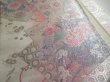 Photo4: 5114Y04z990  Japanese Kimono Silk FUKURO OBI Flower cart Silver 163.8x12.2 (4)