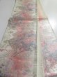Photo6: 5114Y04z990  Japanese Kimono Silk FUKURO OBI Flower cart Silver 163.8x12.2 (6)