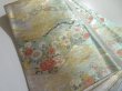 Photo1: 5114Y05z920  Japanese Kimono Silk FUKURO OBI Temple Light blue 168.5x12.2 (1)