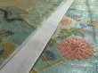 Photo2: 5114Y05z920  Japanese Kimono Silk FUKURO OBI Temple Light blue 168.5x12.2 (2)
