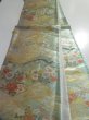 Photo7: 5114Y05z920  Japanese Kimono Silk FUKURO OBI Temple Light blue 168.5x12.2 (7)