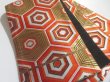 Photo1: 5114Y07z1100  Japanese Kimono Silk FUKURO OBI Kikko Gold 159.1x11.6 (1)