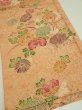 Photo2: 4B01z60  Japanese Kimono Silk  FABRIC Peony Light orange 40.2x14.6 (2)