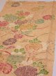 Photo3: 4B02z60  Japanese Kimono Silk  FABRIC Peony Light orange 40.2x14.6 (3)