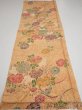Photo5: 4B02z60  Japanese Kimono Silk  FABRIC Peony Light orange 40.2x14.6 (5)