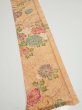 Photo2: 4B08z40  Japanese Kimono Silk  FABRIC Peony Light orange 55.9x7.1 (2)
