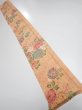 Photo5: 4B08z40  Japanese Kimono Silk  FABRIC Peony Light orange 55.9x7.1 (5)