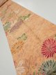 Photo1: 4B09z60  Japanese Kimono Silk  FABRIC Peony Light orange 78.0x7.3 (1)
