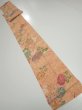 Photo5: 4B09z60  Japanese Kimono Silk  FABRIC Peony Light orange 78.0x7.3 (5)