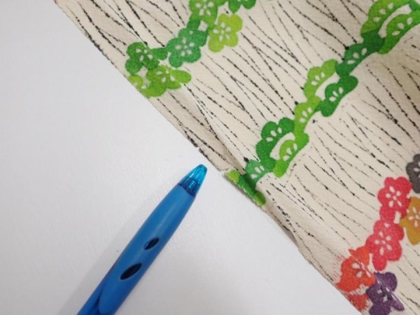 Photo7: 4B02z60  Japanese Kimono Silk  FABRIC Plum blossom Off-white 44.5x14.4 (7)