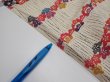 Photo8: 4B02z60  Japanese Kimono Silk  FABRIC Plum blossom Off-white 44.5x14.4 (8)