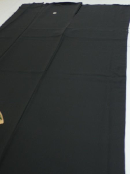 Photo5: 2U01z270  Japanese Kimono Silk  FABRIC Heian noble Black 62.2x29.5 (5)