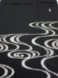 Photo1: 2U06z150  Japanese Kimono Silk  FABRIC Stream Black 62.2x18.1 (1)