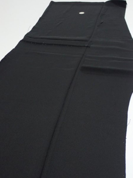 Photo4: 2U06z150  Japanese Kimono Silk  FABRIC Stream Black 62.2x18.1 (4)